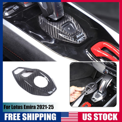 Real Carbon Fiber Console Gear Base Cover Trim For Lotus Emira V6 I4 2021-25 US 1