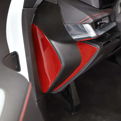 Red Soft Carbon Fiber Interior Decor Trim Kit Cover Set For Corvette C8 20-25 183