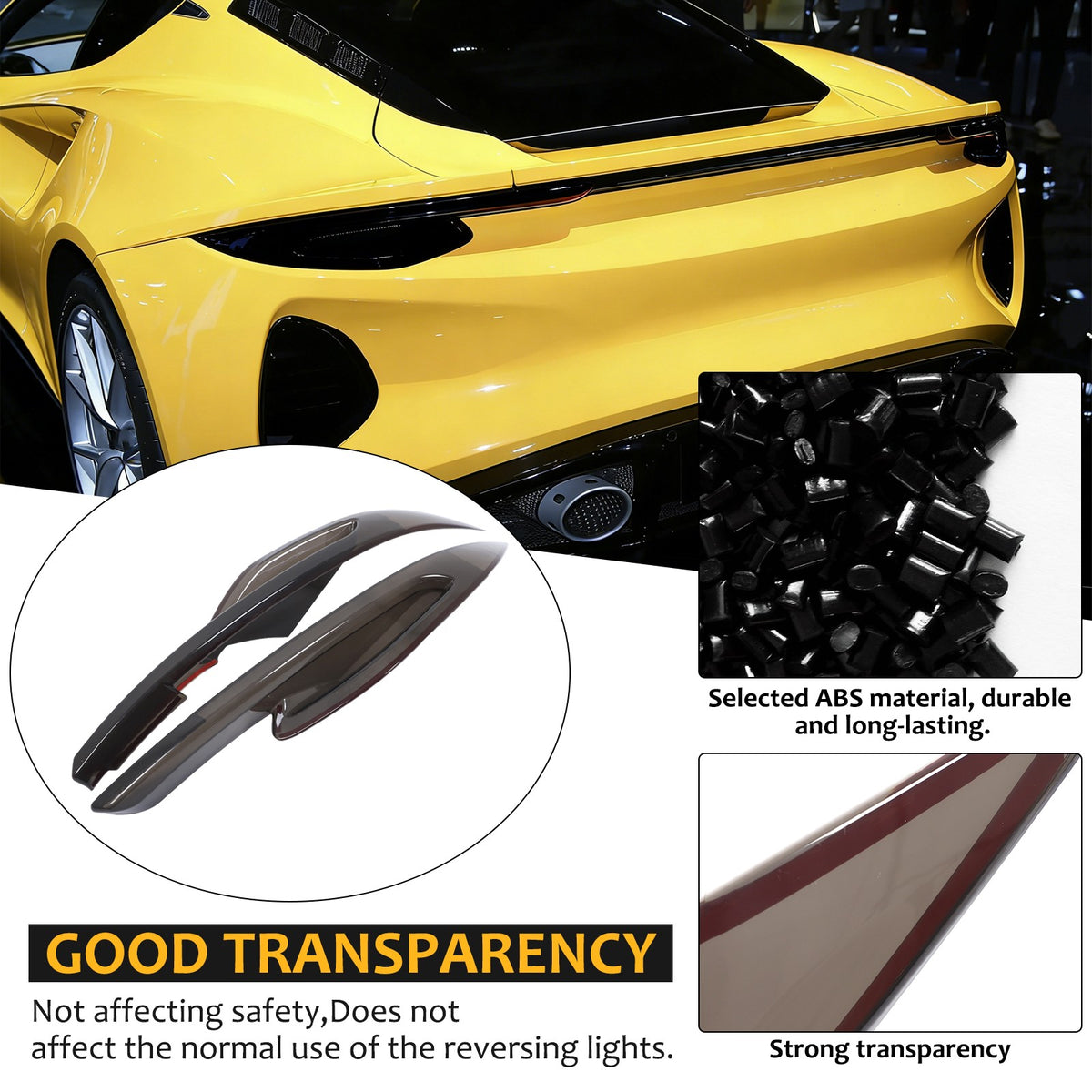 Smoked Black Rear Tail Light Guard Cover Trim For Lotus Emira V6 I4 2021-2025 11