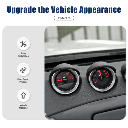 Red Real Carbon Fiber Triple Gauge Bezel Trim Cover For Nissan 370Z 2009-20 15