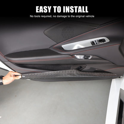 Real Honeycomb Carbon Fiber Interior Inner Door Panel Cover Trim for Corvette C8 2