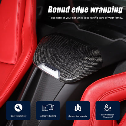 Real Carbon Fiber Rear Seat Single Speaker Grill Trim For Corvette C8 1LT 2020+ 11