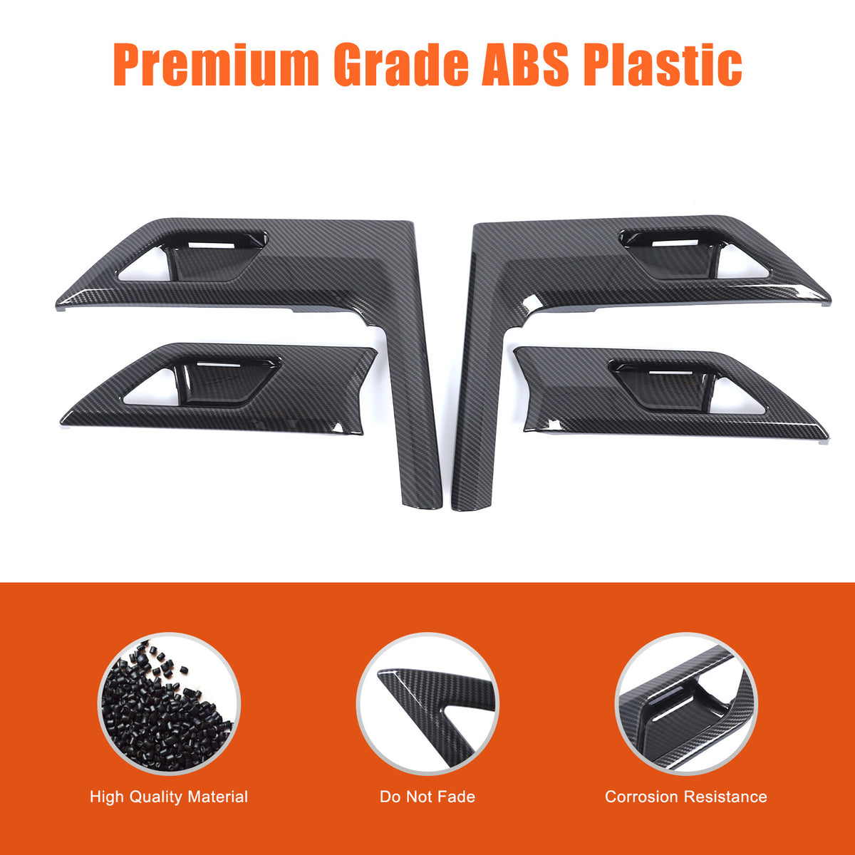 ABS Carbon Fiber Interior Door Bowl Panel Trim Cover For Lexus GX550 2025+ 1