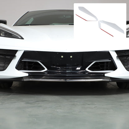 White ABS Front Bumper Center Grille Frame Trim Cover For Corvette C8 2020+ 22