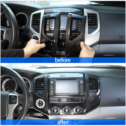 Carbon Fiber Color Central Control Full Frame Trim Set For Toyota Tacoma 2011-15 6