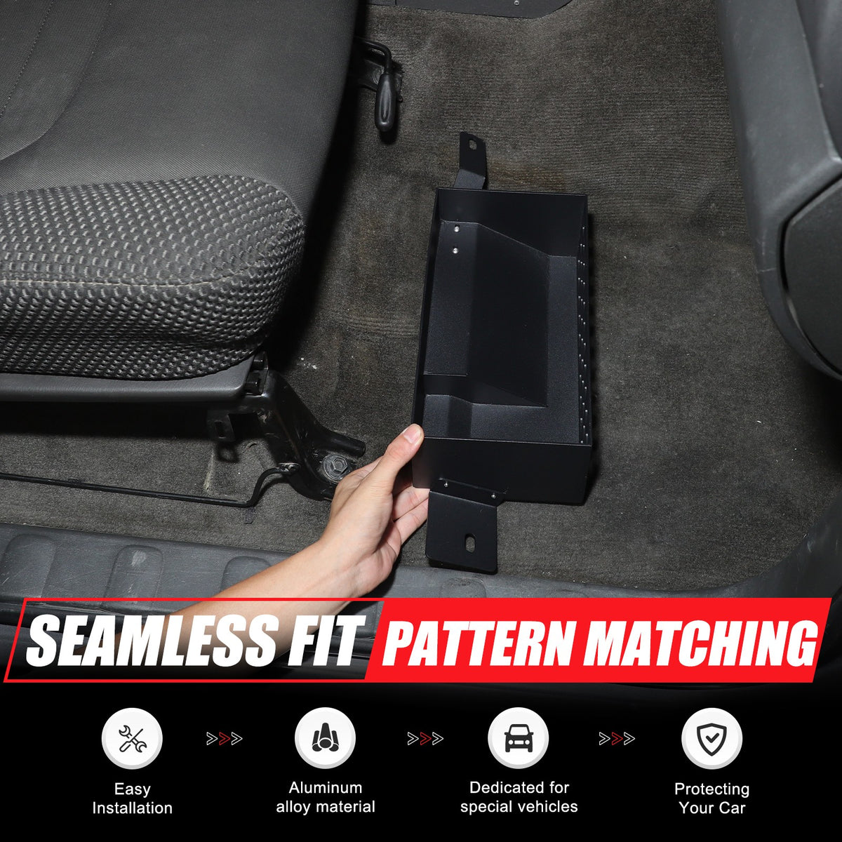 Aluminum Under Passenger Seat Storage Basket Tray For Nissan Frontier 2009-2017 7
