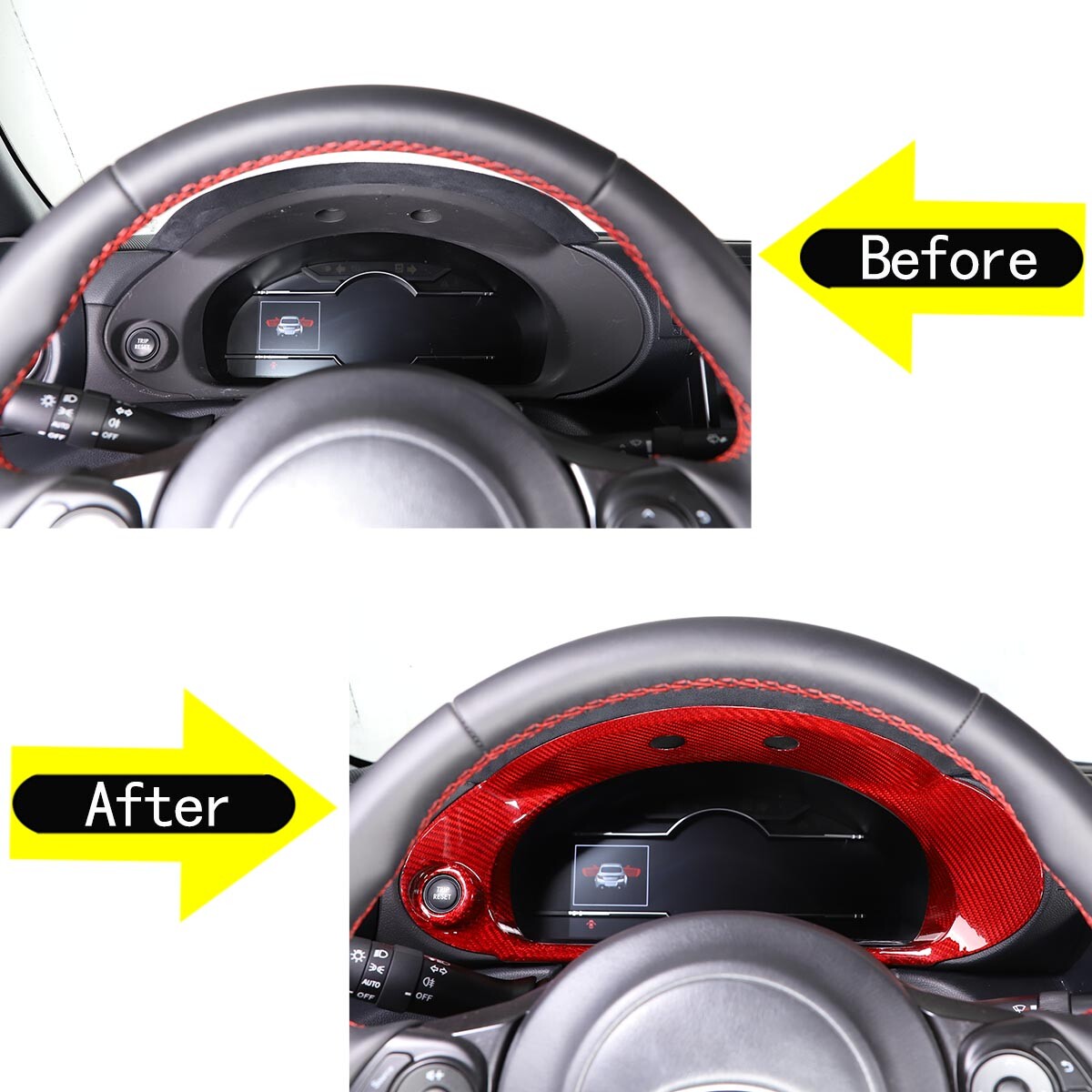 Red Carbon Fiber Dashboard Box Cover Bezel Trim For Toyot Subaru BRZ 2022-23 4