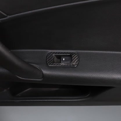 Real Carbon Fiber Door Armrest Window Lift Trim Cover For C6 Corvette 2005-2013 9