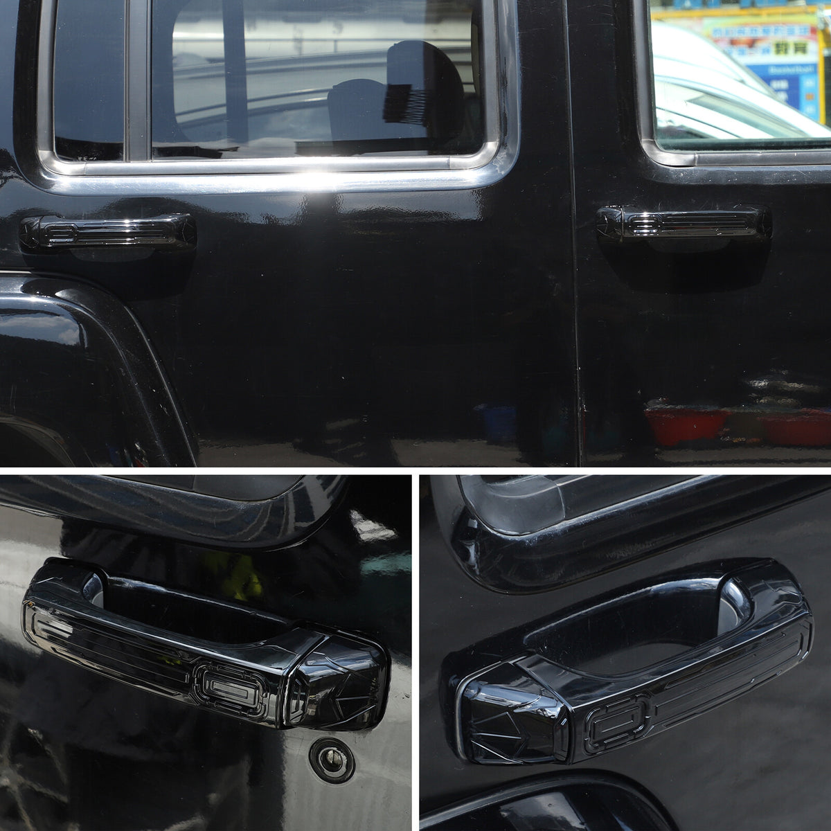 Mecha Glossy Piano Black Exterior Door Handle Cover for Hummer H3 2005-09 US 5