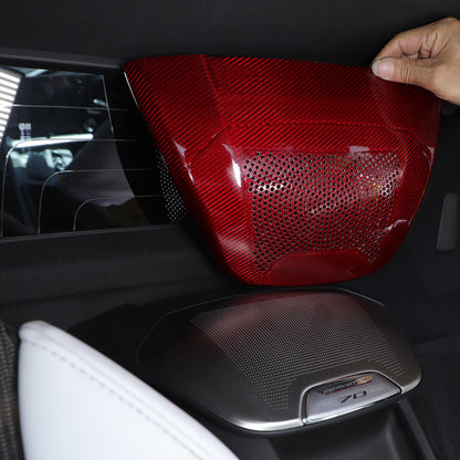 Red Real Carbon Fiber Full Interior Set Decor Trim Kit for Corvette C8 20-25 161