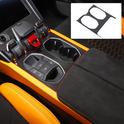 Matte Real Carbon Fiber Center Gear Cup Panel Trim For Lamborghini URUS 18-23 12