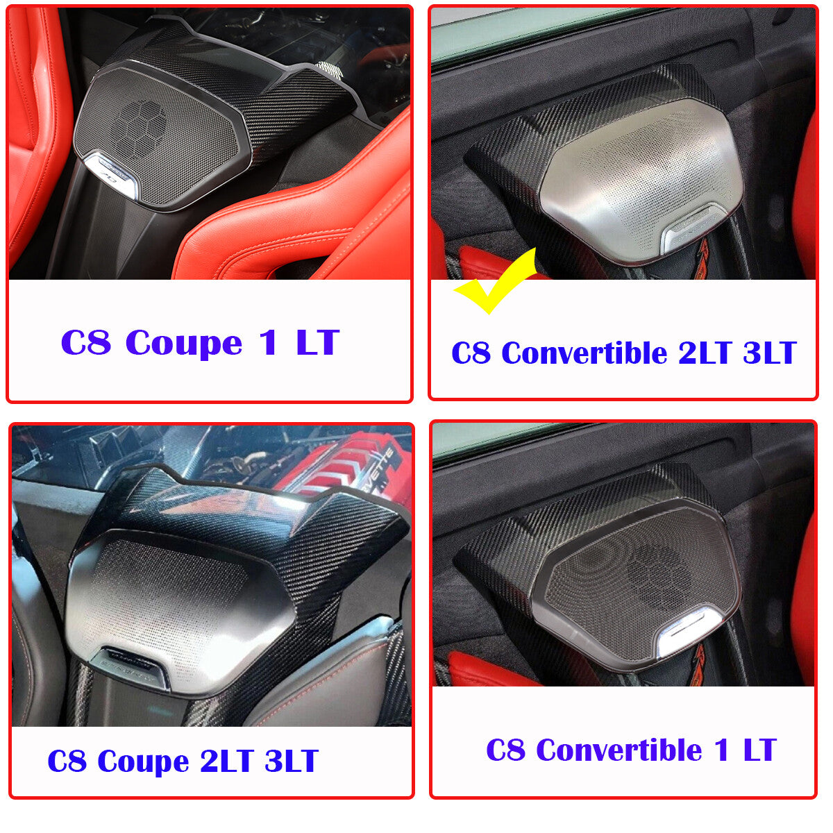 Red Real Carbon Fiber Interior Full Decor Cover Trim Kit for Corvette C8 2020-25 - Variants 31-32 13