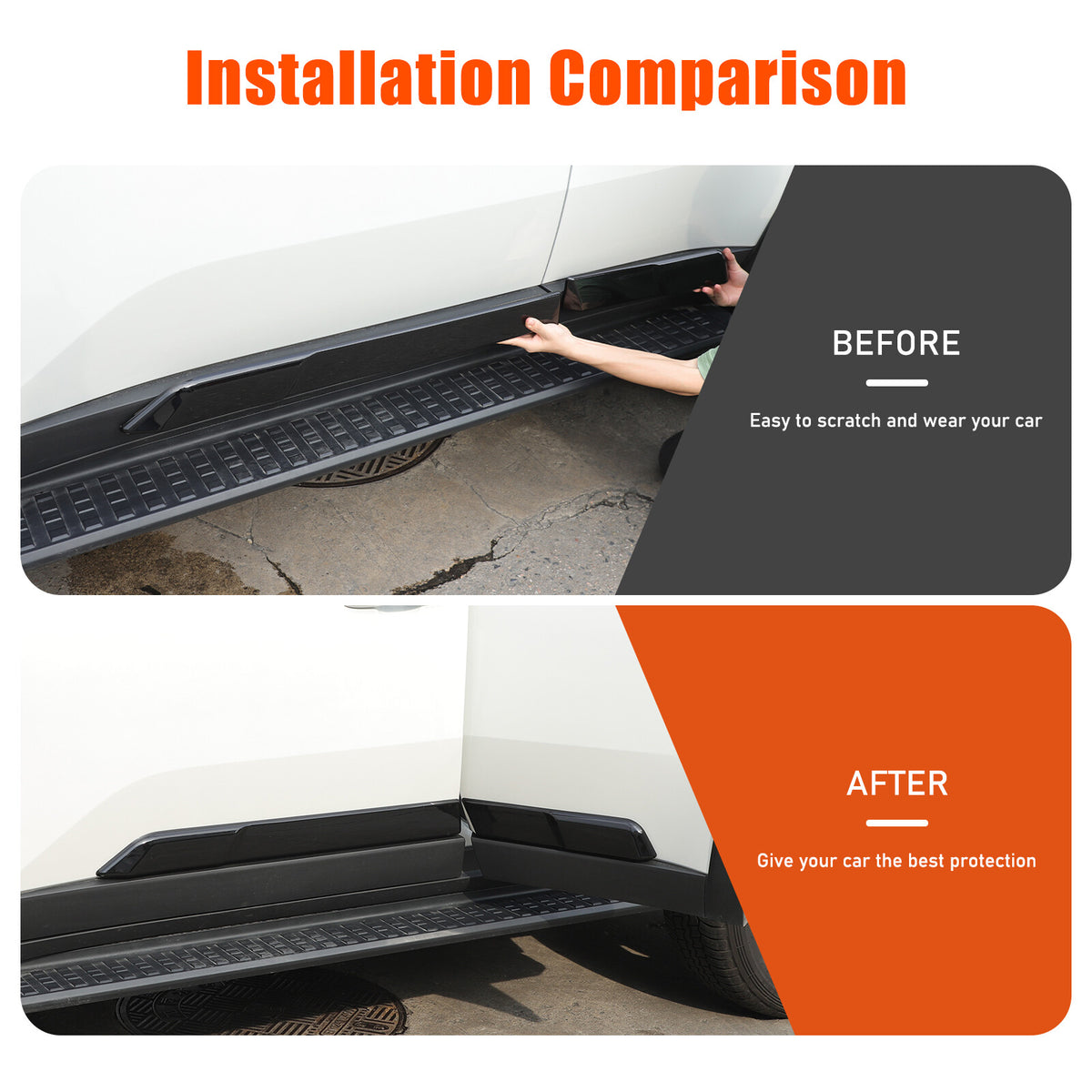 Glossy black Body Side Door Moulding Cover Trim For Toyota Land Cruiser LC250 24 9