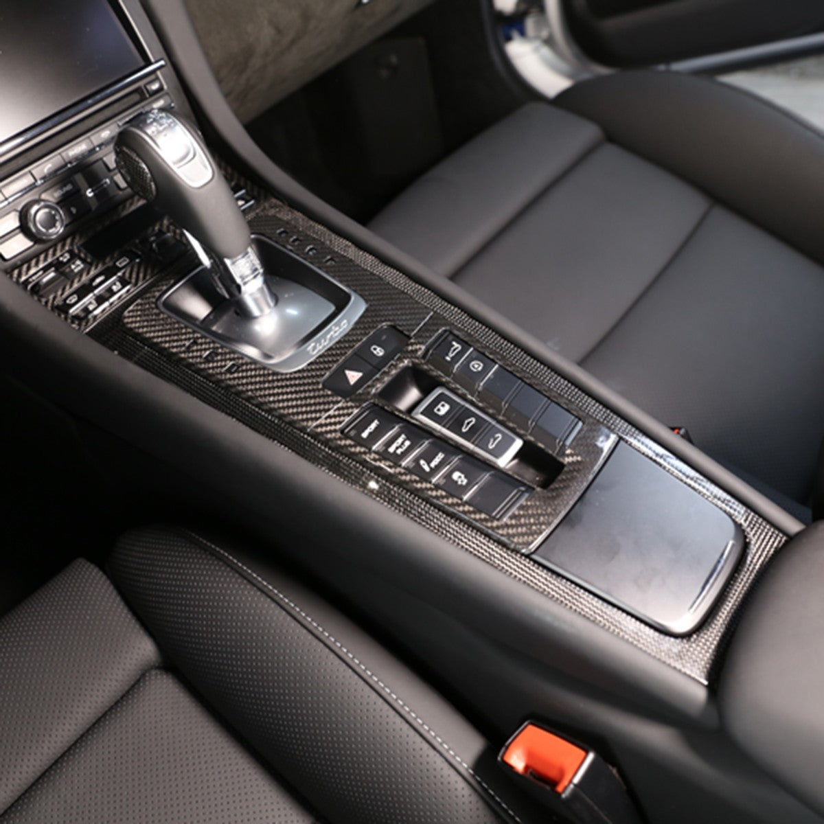 Real Carbon Fiber Center Console Gear Panel Trim Set for Porsche 718 911 12-18 11