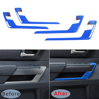 Blue ABS Interior Door Panel Strip Trim Cover For Toyota Tundra/Sequoia 2022-26 1