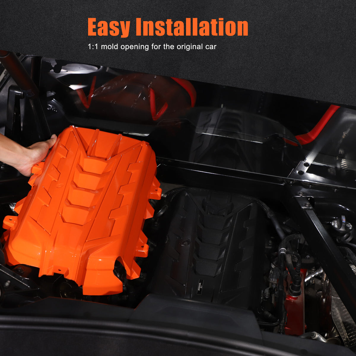 Orange Replacement Engine hood panel Trim Cover For Corvette C8 2020-26 16