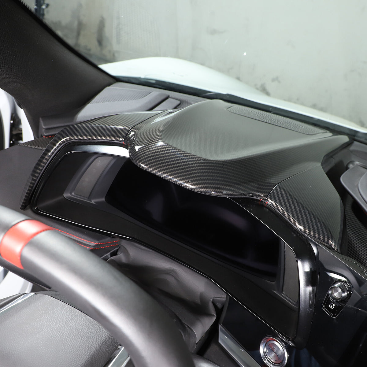 ABS Carbon Fiber Dashboard Instrument Upper Panel Cover For Corvette C8 20-25 5