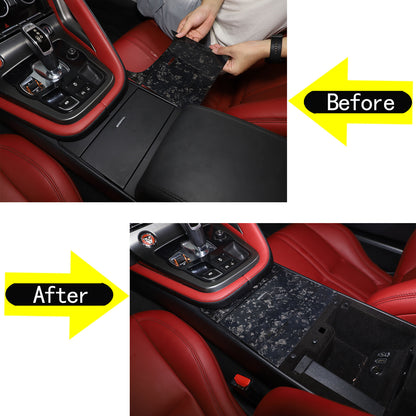Forged Carbon fiber Water Cup Holder Panel Cover Trim For Jaguar F-TYPE 2013-22 2
