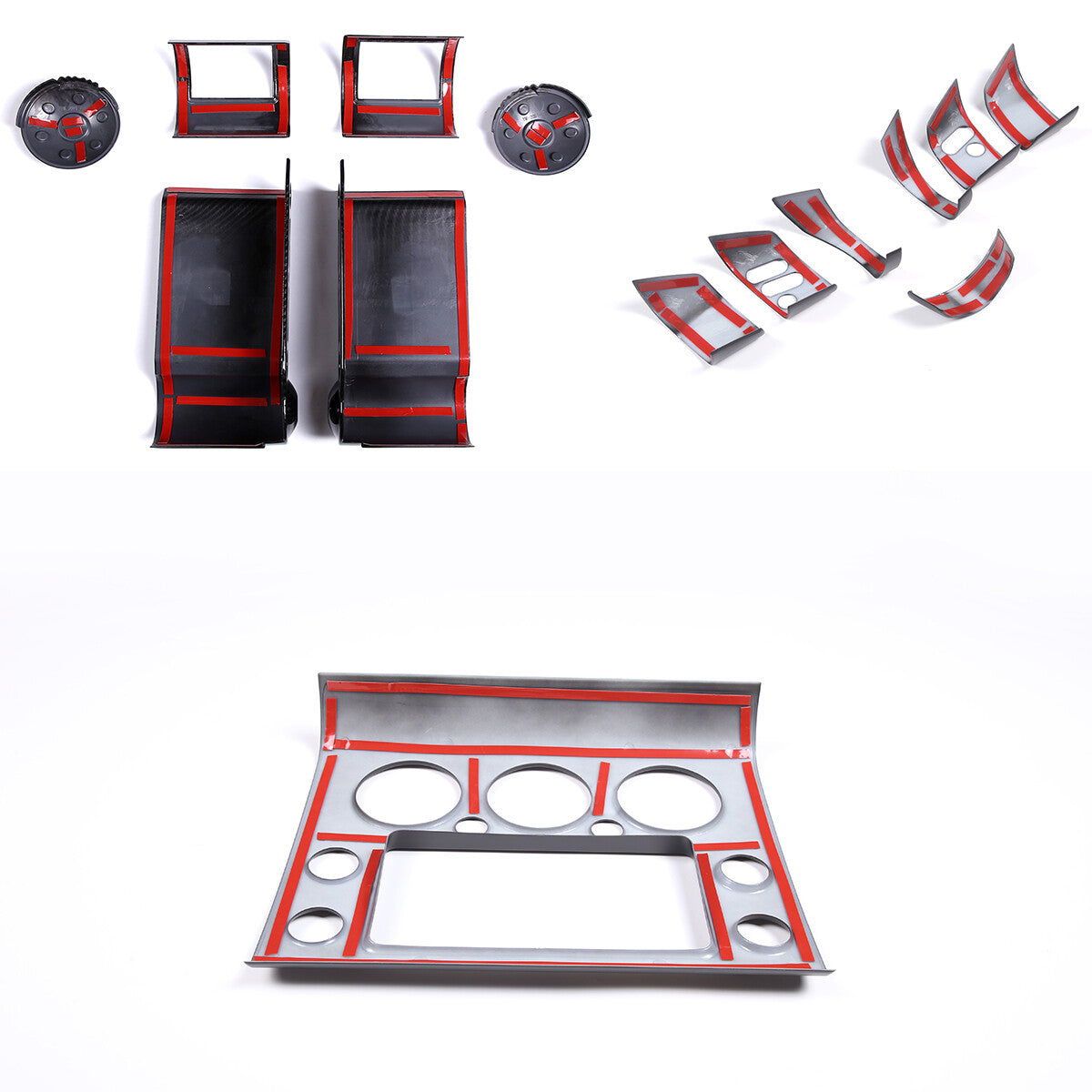 Matte Black Center Console Button Trim Cover Set For Toyota FJ Cruiser 2007-21 5