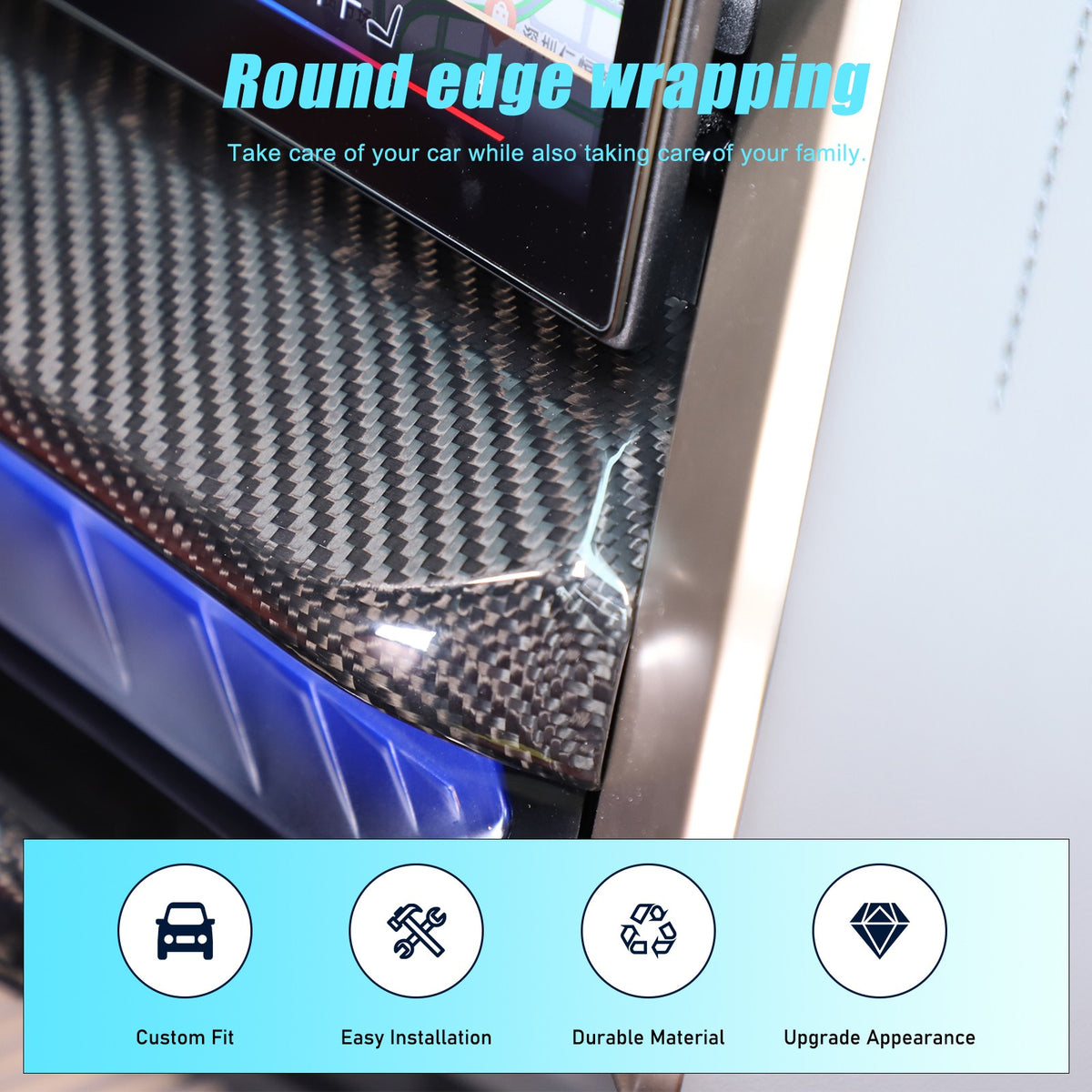 Real Dry Carbon Fiber Center Console Air Vent Trim For BMW X3 G45 2025+ 10