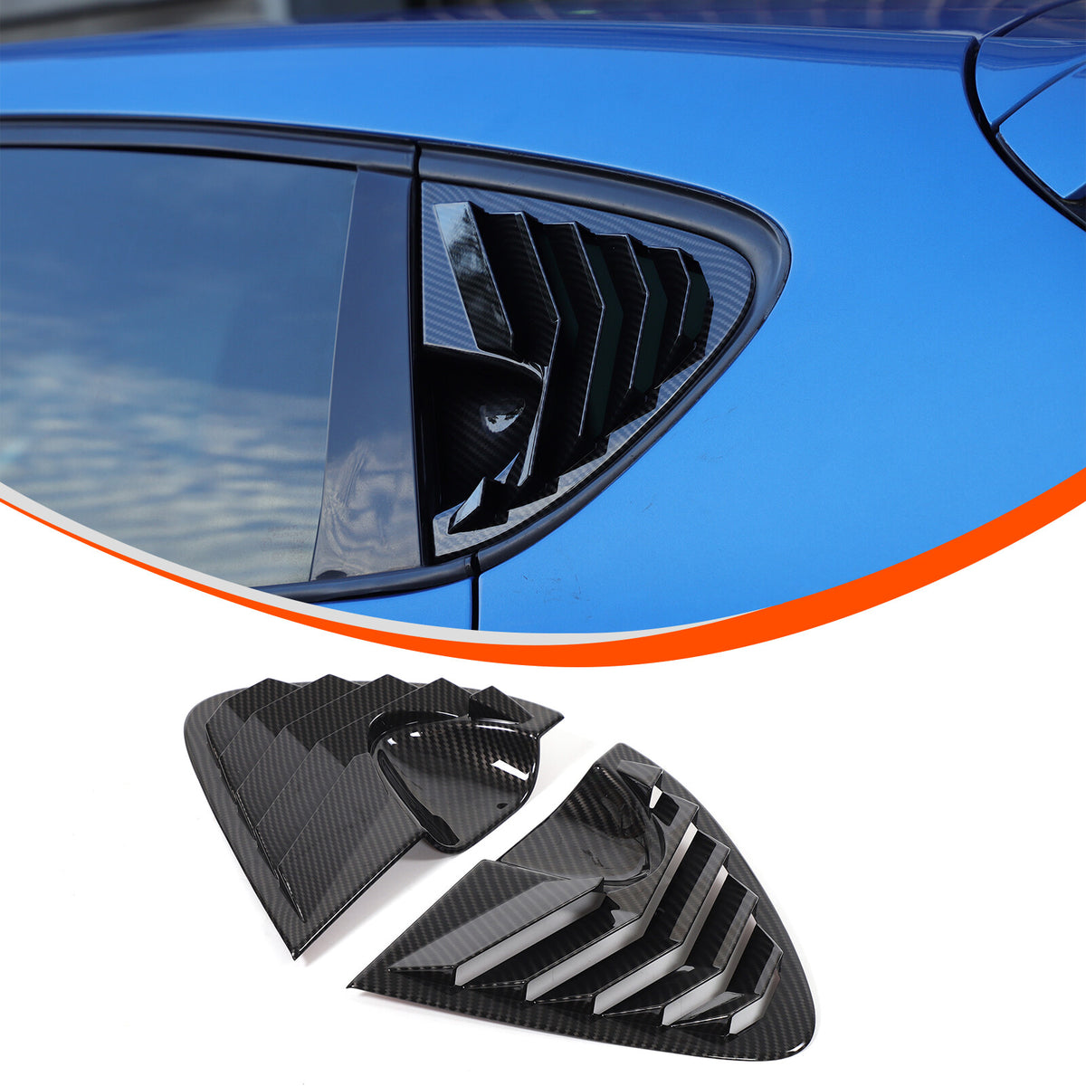 ABS Carbon Fiber Rear Side Window Louver Shutter Cover For Seat Leon MK2 08-12 3