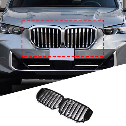 Glossy Black Front Bumper Center Hood Grille Grill For BMW G05 LCI X5 2023-2024 2