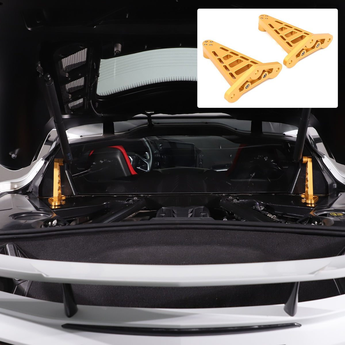 Yellow Aluminum Alloy Hydraulic Rod Base Replacement For Corvette C8 2020-2026 15