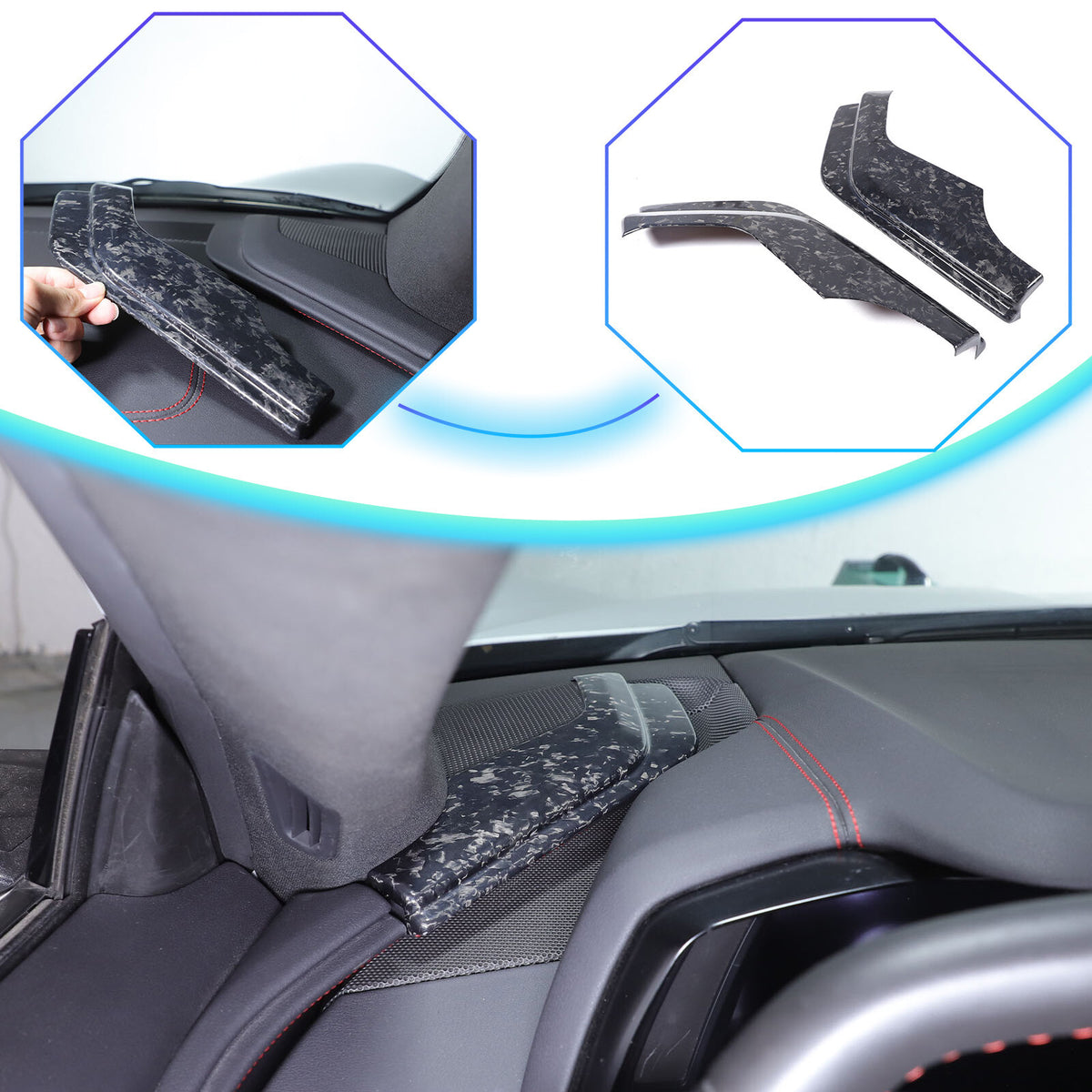 Forged Real Carbon Fiber Full Interior Set Cover Trim Kit For Corvette C8 20-25 - Variants 6-10 22