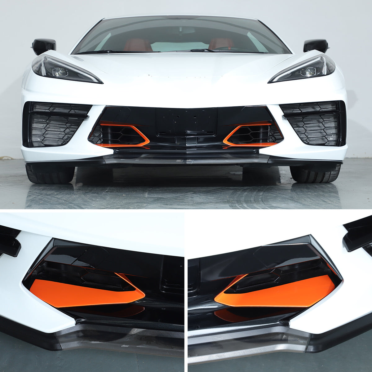 Orange ABS Front Grille Trim Frame Cover For Corvette C8 2020+ US 20