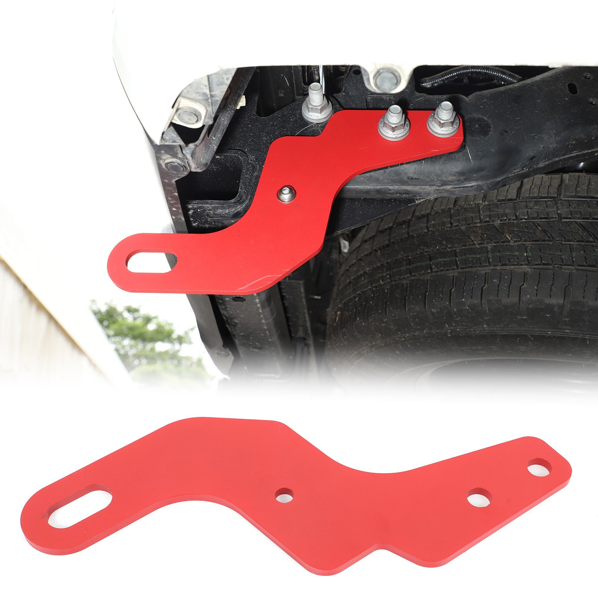 Red Carbon Steel Rear Frame Tow Hook For Toyota Tundra 2022+ US 13