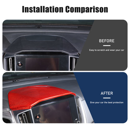 Red Real Carbon Fiber Center Navigation Screen Trim For Subaru Crosstrek GU 24+ 8