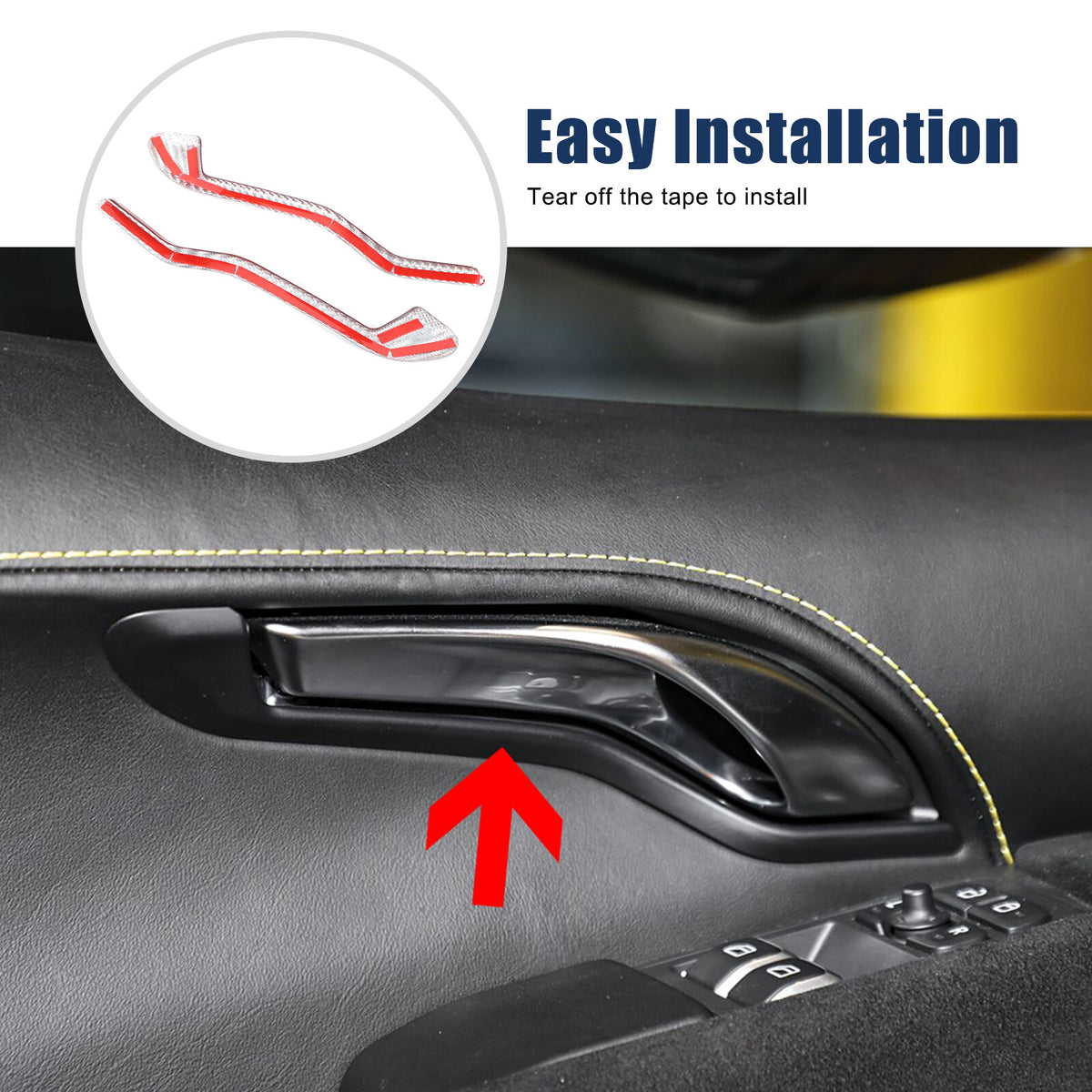 Real Carbon fiber Interior Door Handle Trim Cover For Lotus Emira V6 I4 2023-25 13