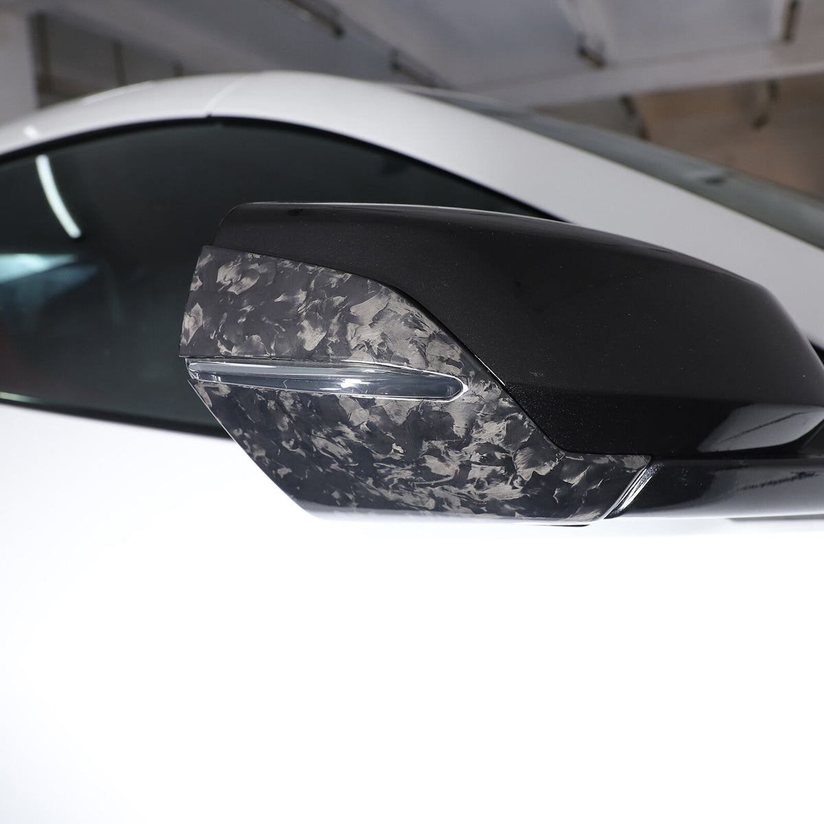 Forged Real Carbon Fiber Side Mirror Base Lower Cover Trim For Corvette C8 20-26 1