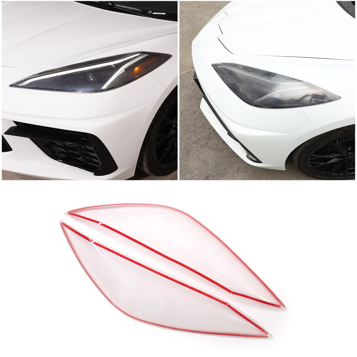 Clear Front Headlight Headlamp Lens Cover Shell Cap For Corvette C8 2020-2026 US 4