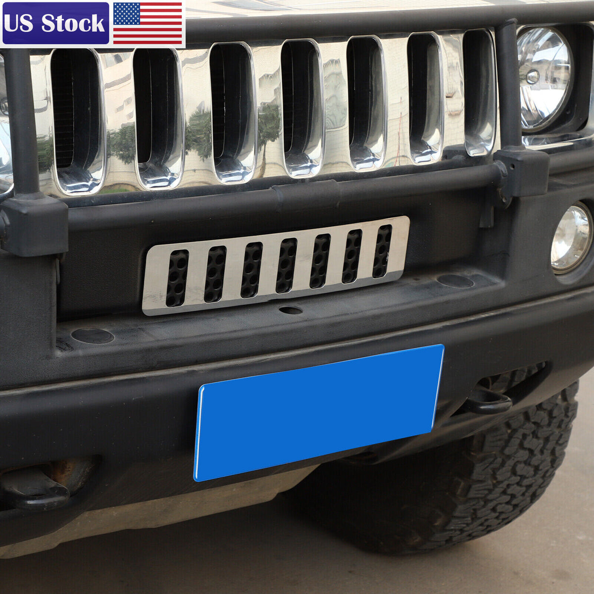Chrome Front bumper Lower Grille Trim Cover Fit For Hummer H2 SUV SUT 2003-09 US 3