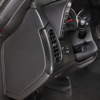 Real Dry Carbon fiber Side Air Outlet Vent Panel Trim For Corvette C6 2005-2013 4
