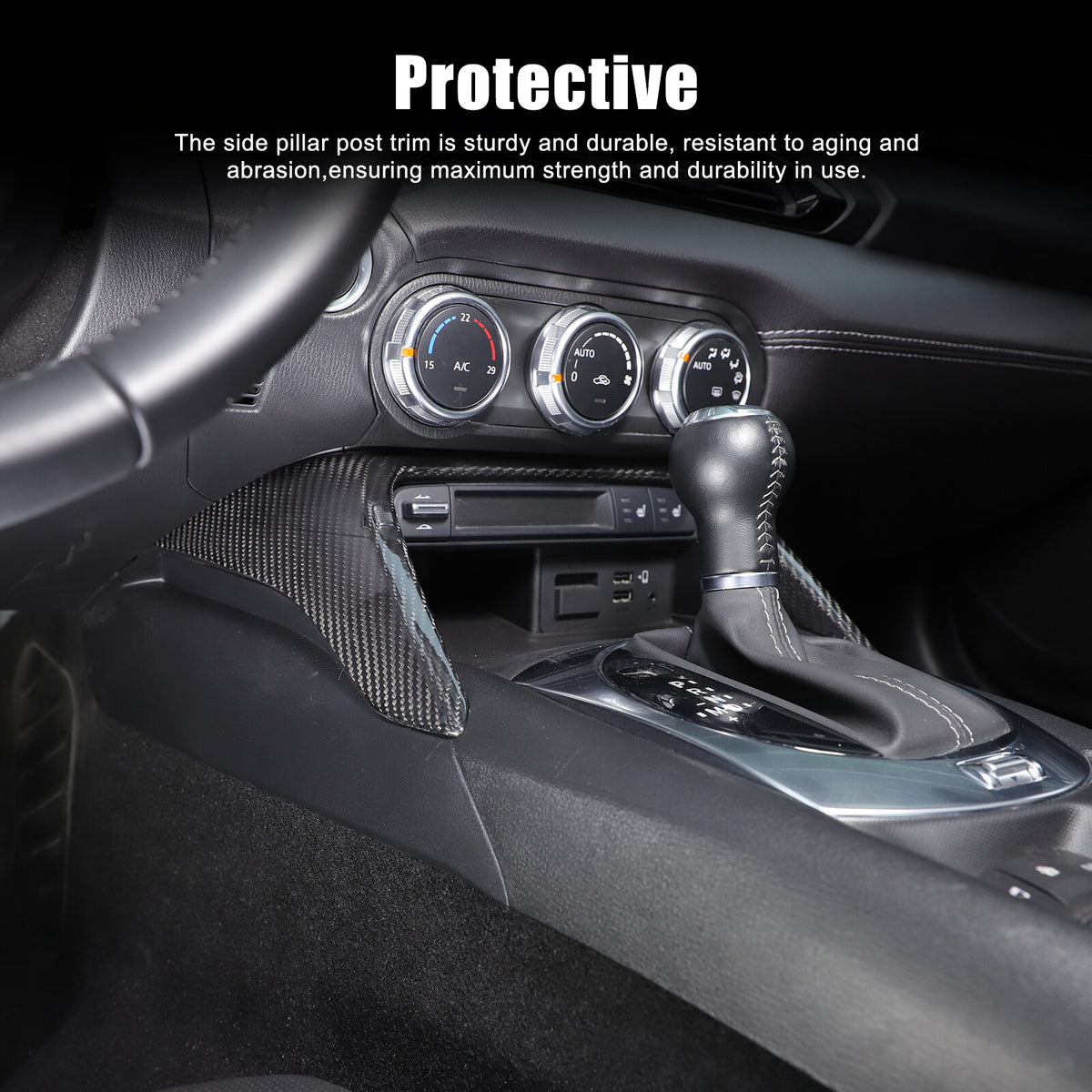 Real Carbon Fiber Front Center Console Trim Cover For Mazda MX-5 Miata 2016-2025 6