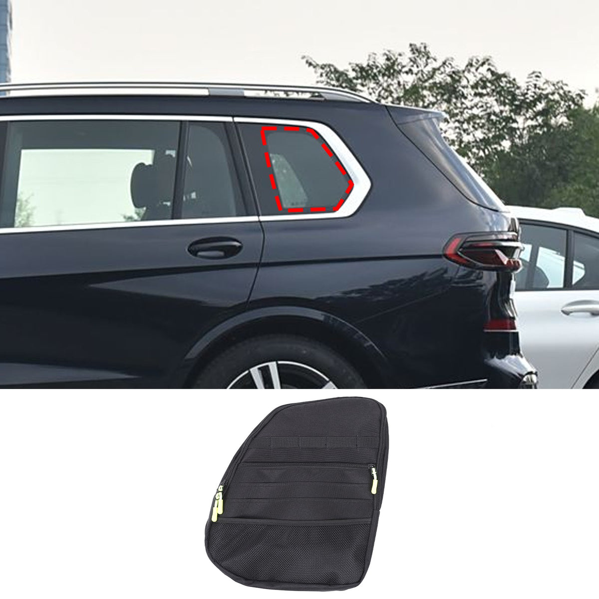 Rear Door Left Side Window Storage Bag For BMW X7 G07 2024 14
