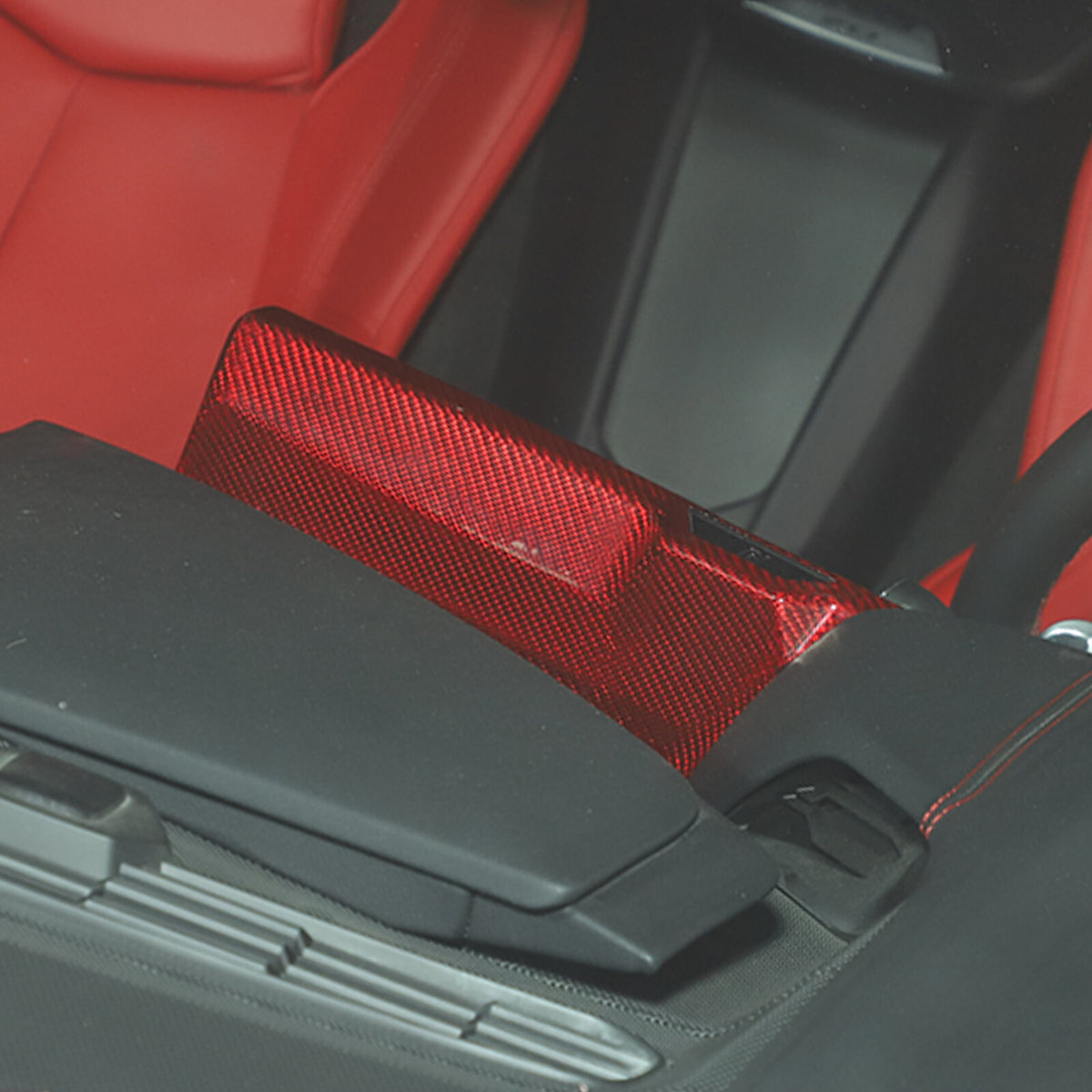 Red Real Carbon Fiber Full Interior Set Decor Trim Kit for Corvette C8 20-25 172