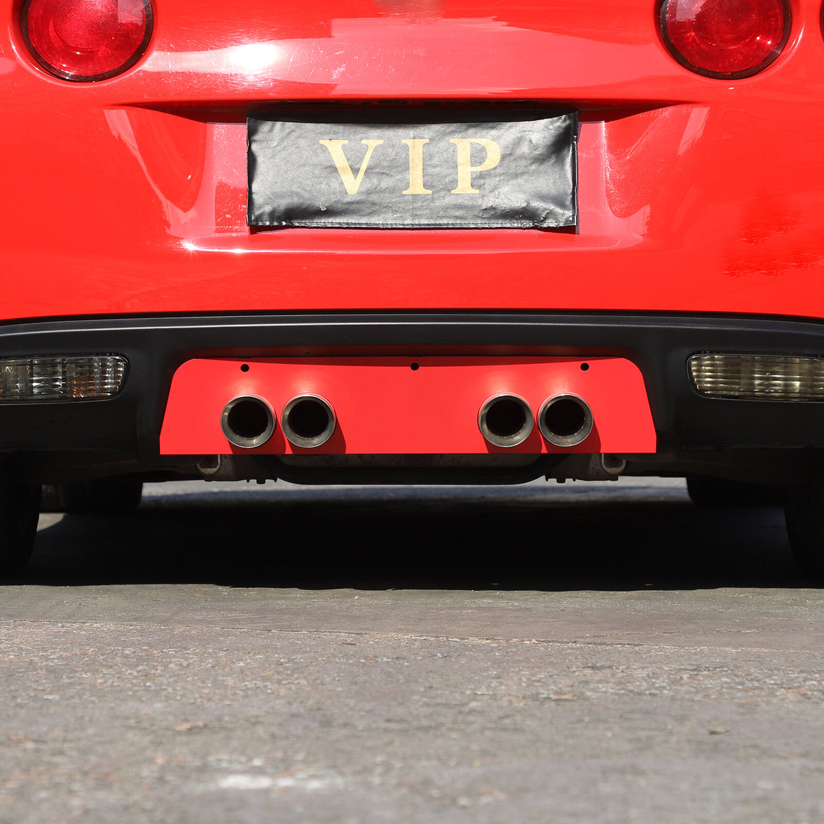 Red Stainless Steel Exhaust Filler Panel trim For Corvette C6 2005-2013 19