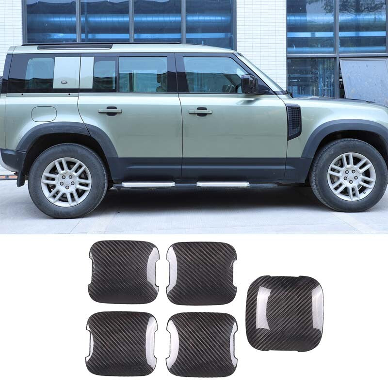 Real Carbon Fiber Door Bowl Cup Cover Trim For Land Rover Defender 110 2020-2024 3