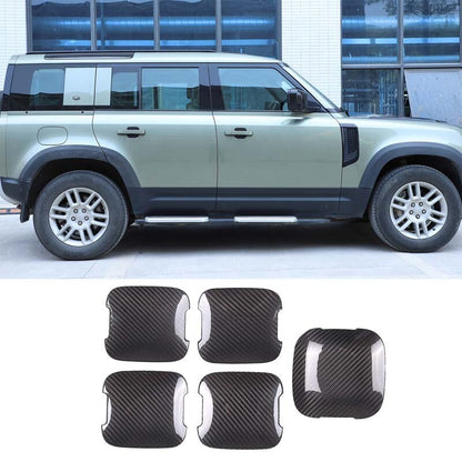 Real Carbon Fiber Door Bowl Cup Cover Trim For Land Rover Defender 110 2020-2024 3