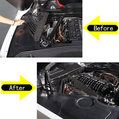 Real Carbon Fiber Engine Bay Tank Panel Cover Frame Trim For Corvette C8 2020-26 - Styles 6-10 19