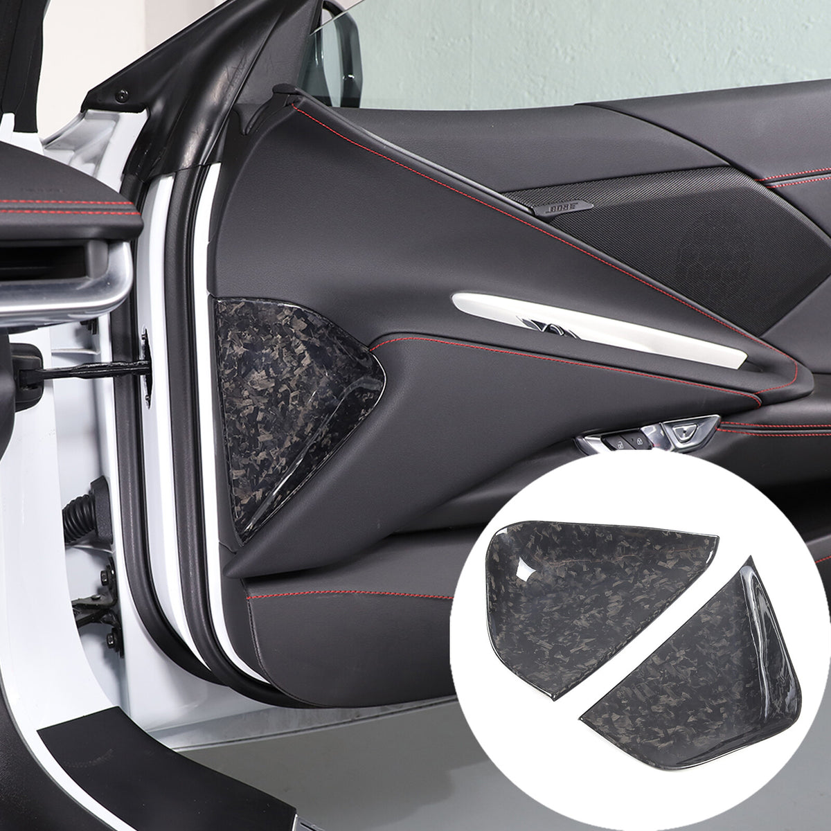 Forged Carbon Fiber Dashboard Side Air Outlet Vent Cover Trim For Corvette C8 15