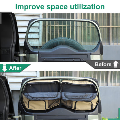 Tailgate Rear Door Cargo Trunk Storage Bag Organizer For LR Defender 2020-24 7