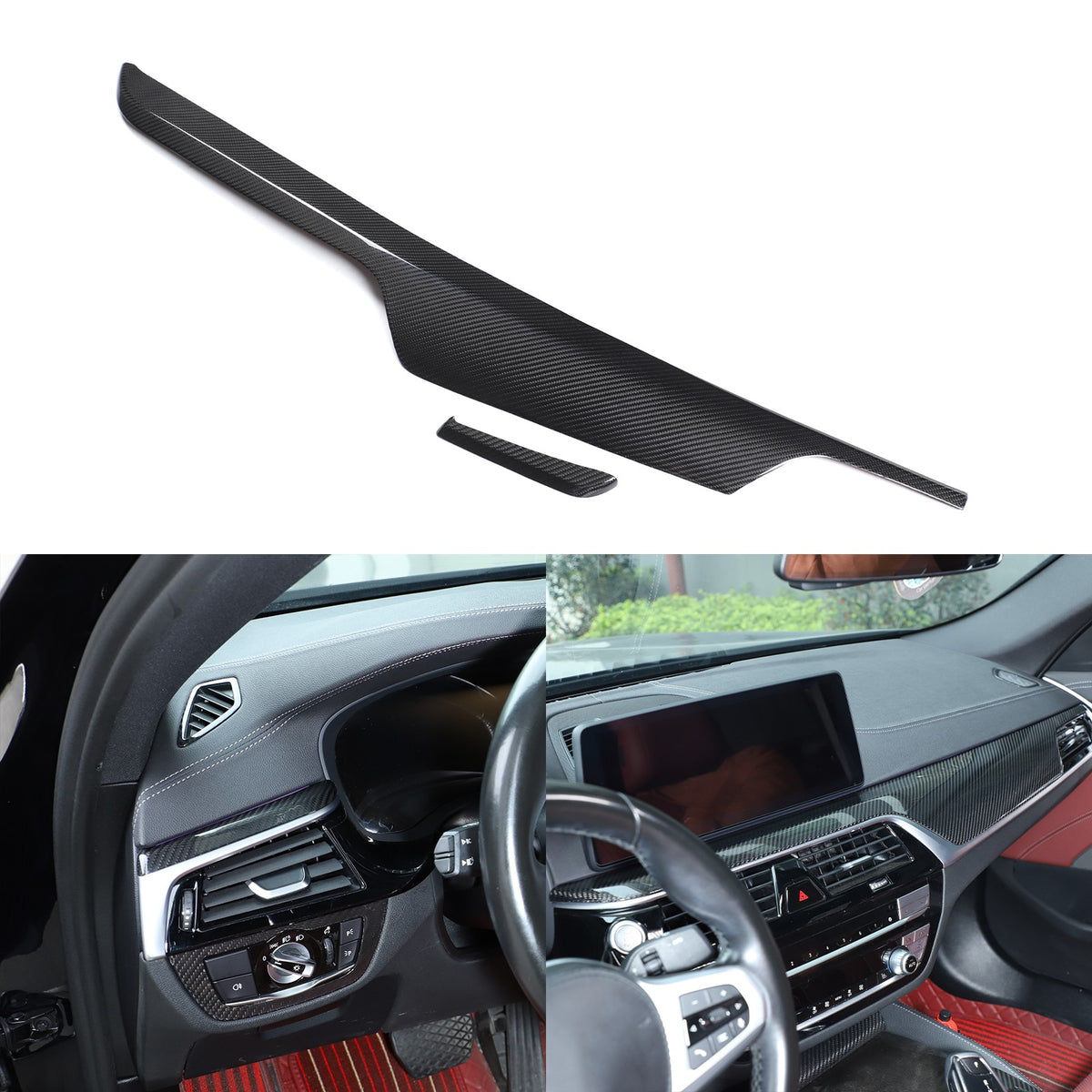 Real Dry Carbon Fiber Dashboard Trim For BMW 5 Series G30/G38 6 GT G32 2017-23 17