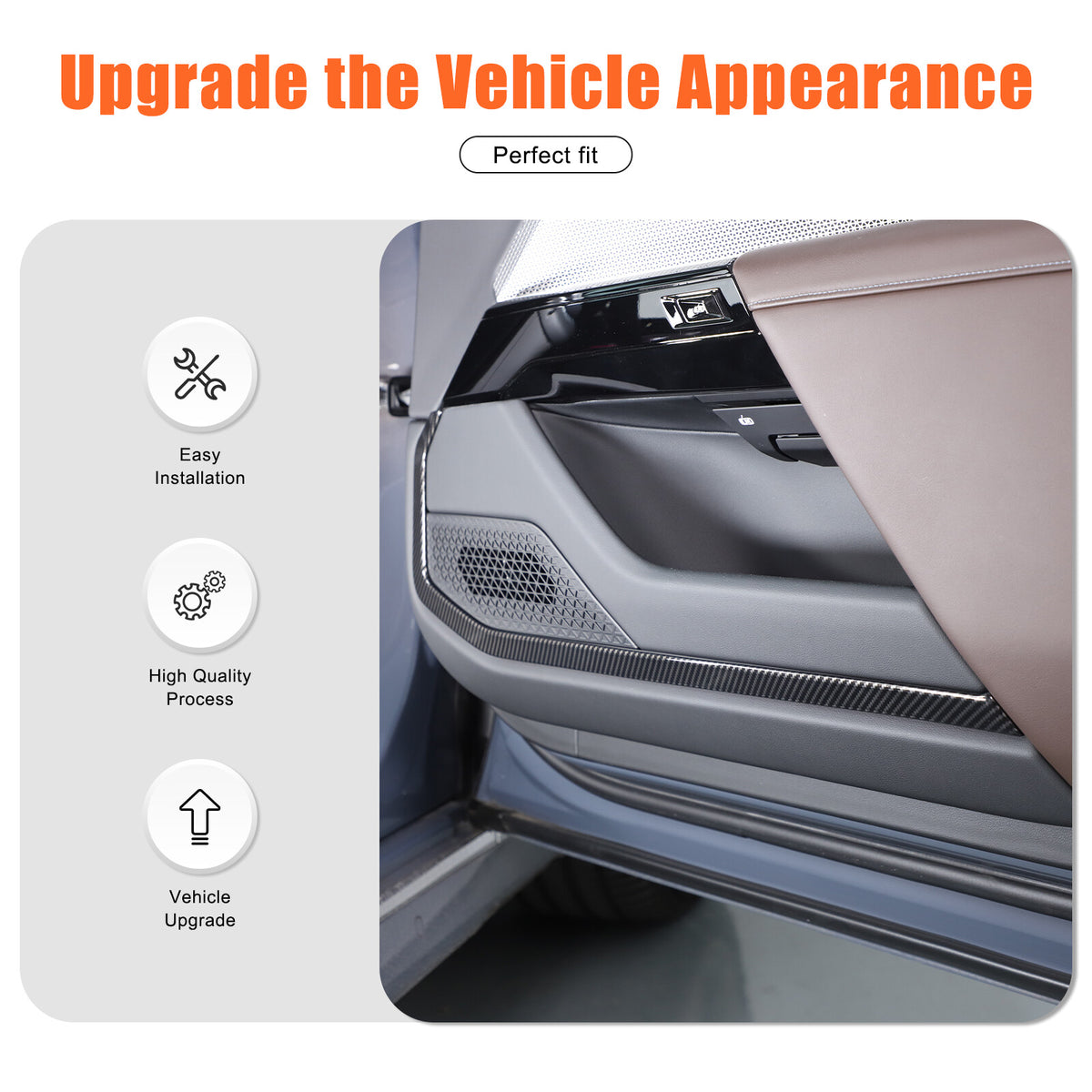 ABS Carbon Fiber Inner door Armrest panel Trim Cover For BMW 7 Series G70 23-25 14