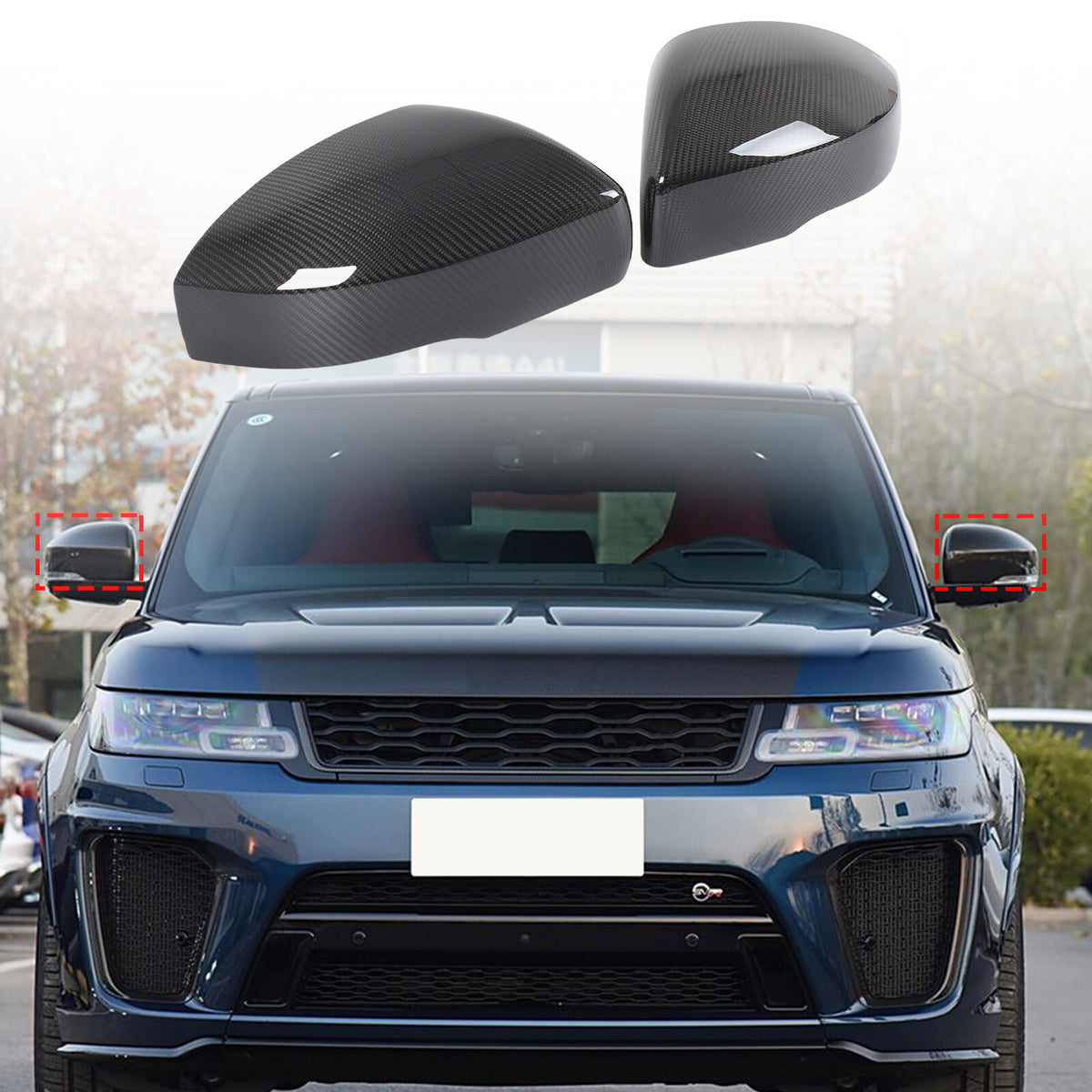 Real Carbon Fiber Outer Rearview Mirror Trim for Discovery/LR4 L319 /LR5 L462 4