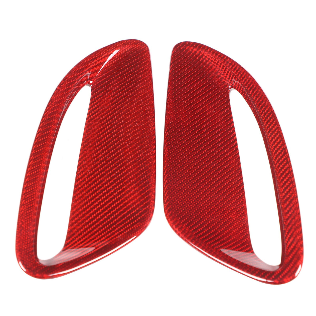 Red Real Carbon Fiber Hood Air Inlet Frame Trim For Jaguar F-TYPE X152 2021+ 7