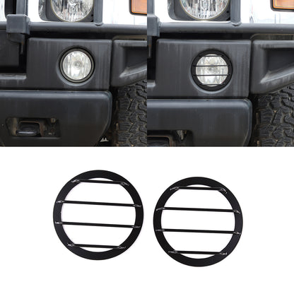 2pcs Carbon steel Front Fog Light Lamp Silver Cover Trim For Hummer H2 2003-2009 2